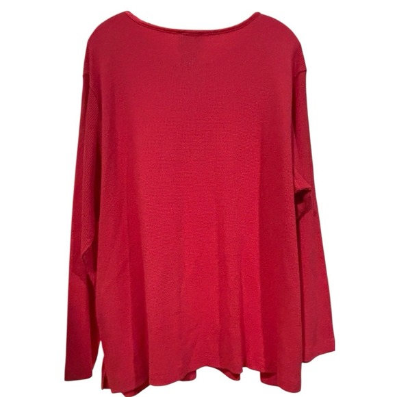 Vintage Quacker Factory 2X Blouse 100 % Cotton Waffle Knit Pink Rhinestone NWT - Picture 6 of 11